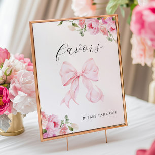 Baby in Bloom Pink Bow Favors Poster