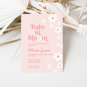 Baby in Bloom Pink Daisy Baby Shower Invitation