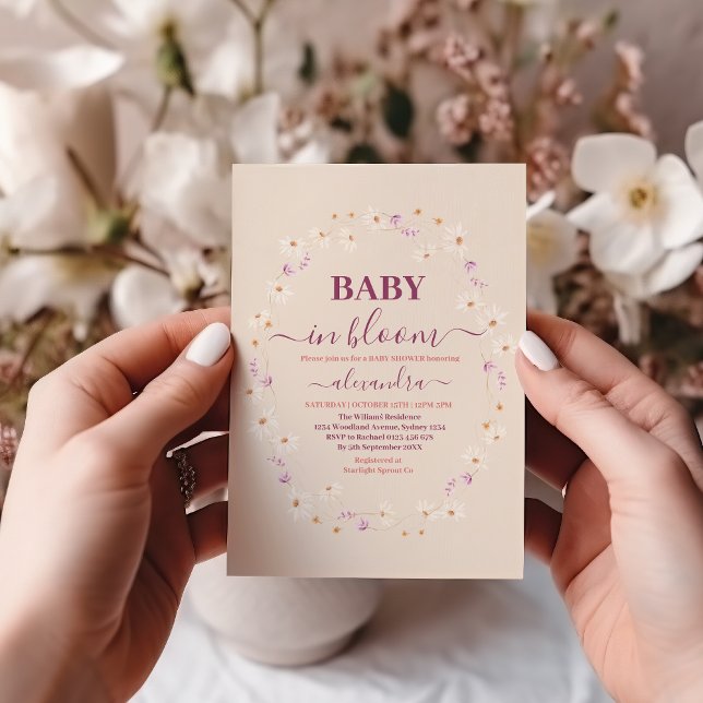 Baby in Bloom Pink Daisy Baby Shower  Invitation (Creator Uploaded)