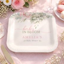 Baby in Bloom Pink Floral Baby Girl Shower 