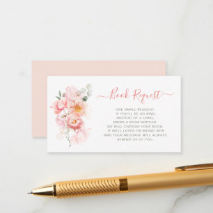 baby in bloom pink floral book request card
