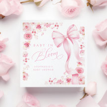 Baby in Bloom Pink Floral Napkins