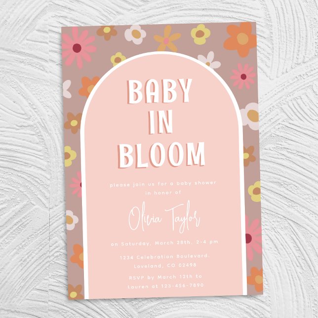 Baby in Bloom Pink Girl Baby Shower Invitation (Creator Uploaded)