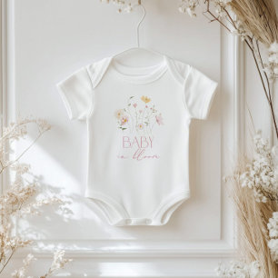 Baby in Bloom Pink Wildflowers floral Baby Bodysuit