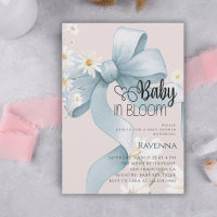 Baby in Bloom Preppy Bow Blue Daisy Baby Shower