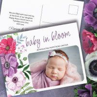 Baby in Bloom Purple Pink Flowers Photo Birth
