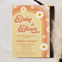 Baby In Bloom Retro Daisy Flower Baby Shower