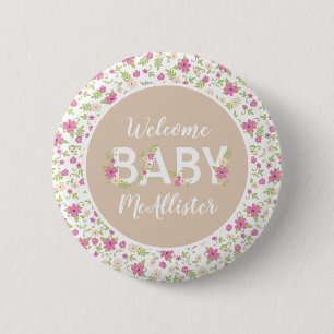 Baby in Bloom Shower 6 Cm Round Badge