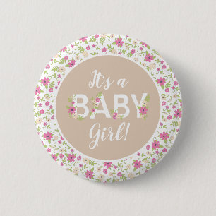 Baby in Bloom Shower 6 Cm Round Badge