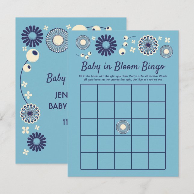 Baby in Bloom Shower Bingo Game Cards (Front/Back)