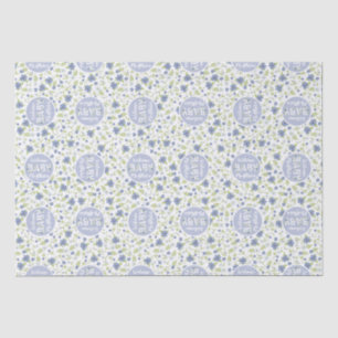 Baby in Bloom Shower Blue Vintage Flowers Boy Tissue Paper