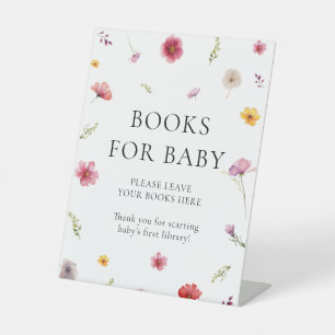 Baby in Bloom Shower Books for Baby Pedestal Sign