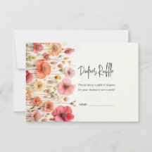 Baby in Bloom shower Diaper raffle card