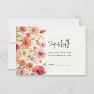 Baby in Bloom shower Diaper raffle card