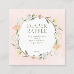 Baby in Bloom Shower Diaper Raffle Enclosure Card