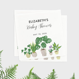 Baby in Bloom Shower Greenery Botanical Napkin