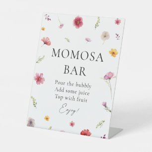 Baby in Bloom Shower Momosa Bar Pedestal Sign