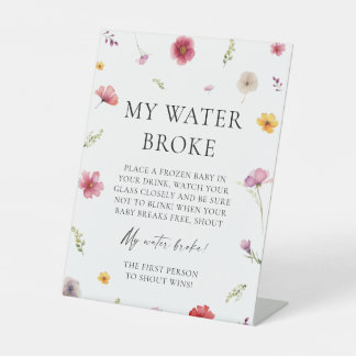 Baby in Bloom Shower My Water Broke Game Pedestal Sign