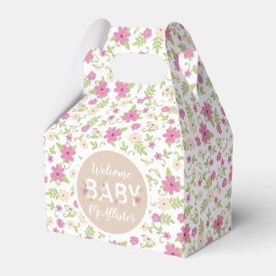 Baby in Bloom Shower Pink Vintage Flowers Girl Favour Box