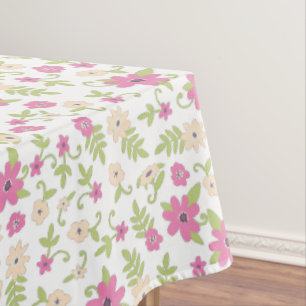 Baby in Bloom Shower Pink Vintage Flowers Girl Tablecloth