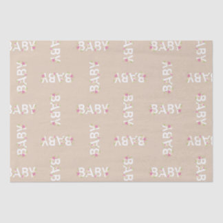 Baby in Bloom Shower Pink Vintage Flowers Girl Tissue Paper