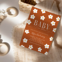 Baby In Bloom Shower White Daisies Invitation
