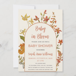 Baby in Bloom Shower Wildflowers Floral Watercolor Invitation
