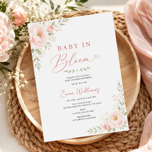 Baby in Bloom Soft Pastel Floral Baby Shower Invitation