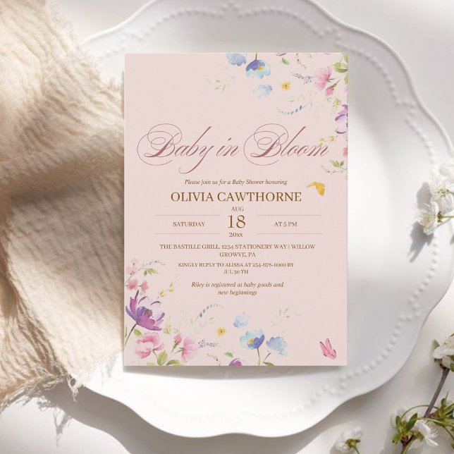 Baby in Bloom Spring Baby Shower Invitation (Creator Uploaded)