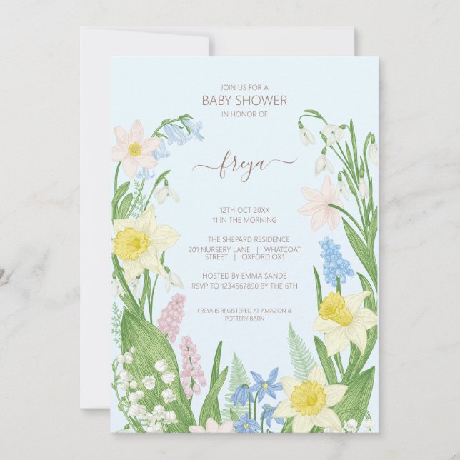 Baby in Bloom Spring Easter Baby Shower Invitation (Front)