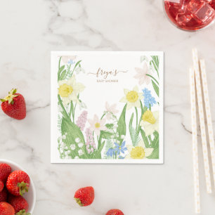 Baby in Bloom Spring Easter Baby Shower Napkin