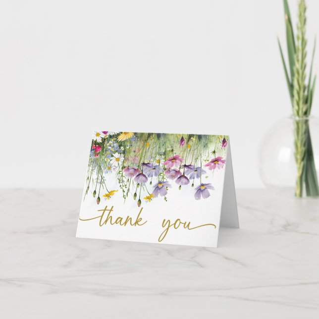 Baby in Bloom | Spring Floral Baby Shower Thank You Card (Front)