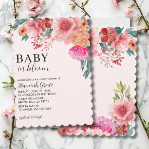 Baby in bloom spring floral girl Baby Shower Invitation