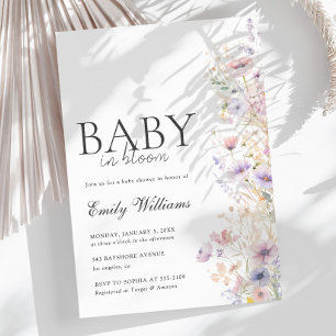Baby in Bloom Spring Flower Baby Shower Invitation