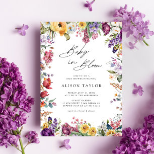 Baby In Bloom Spring Garden Flower Baby Shower Invitation