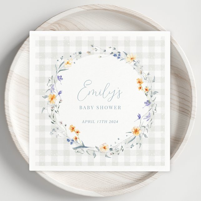 Baby in Bloom Spring Summer Floral Baby Shower Napkin (Creator Uploaded)