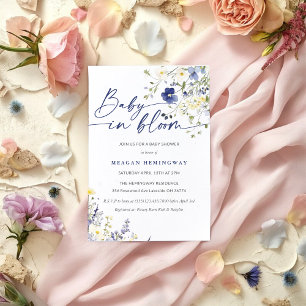 Baby In Bloom Spring Violet Wildflower Baby Shower Invitation