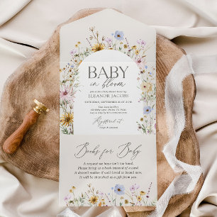 Baby in Bloom Spring Wildflower Baby Shower All In One Invitation