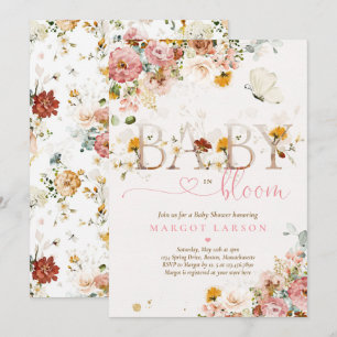 Baby In Bloom Spring Wildflower Baby Shower Invitation