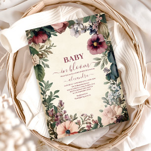 Baby in Bloom Spring Wildflower  Baby Shower Invitation