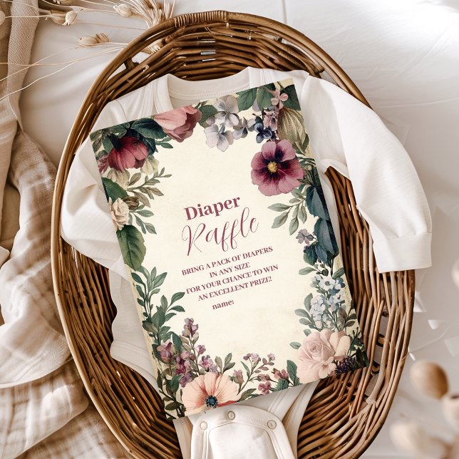 Baby in Bloom Spring Wildflower  Diapper Raffle Enclosure Card (Creator Uploaded)