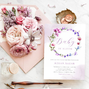 Baby in Bloom Spring Wildflower Floral Baby Shower Invitation