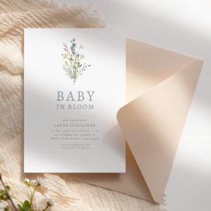 Baby in Bloom Spring Wildflower Floral Baby Shower Invitation