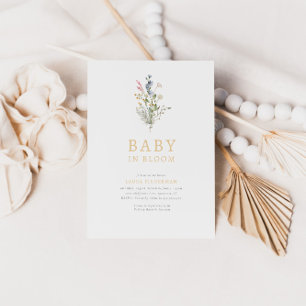 Baby in Bloom Spring Wildflower Floral Baby Shower Invitation