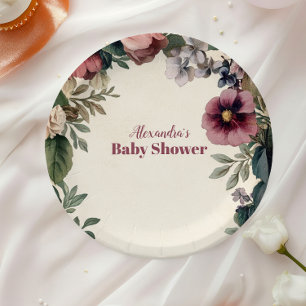 Baby in Bloom Spring Wildflower  Paper Plate
