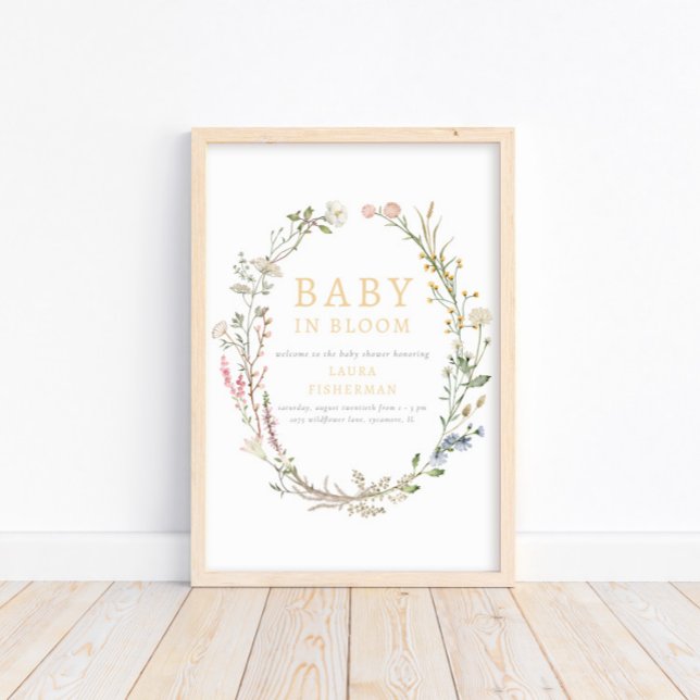 Baby in Bloom Spring Wildflower Welcome Poster (Creator Uploaded)