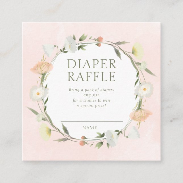 Baby in Bloom Sprinkle Diaper Raffle Enclosure Card (Front)