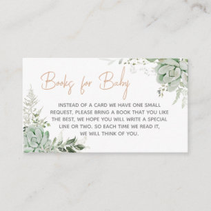 Baby in Bloom Succulent Baby Shower Books for Baby Enclosure Card