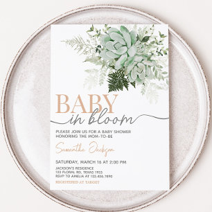 Baby in Bloom Succulent Baby Shower Invitation