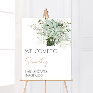 Baby in Bloom Succulent Baby Shower Welcome Poster